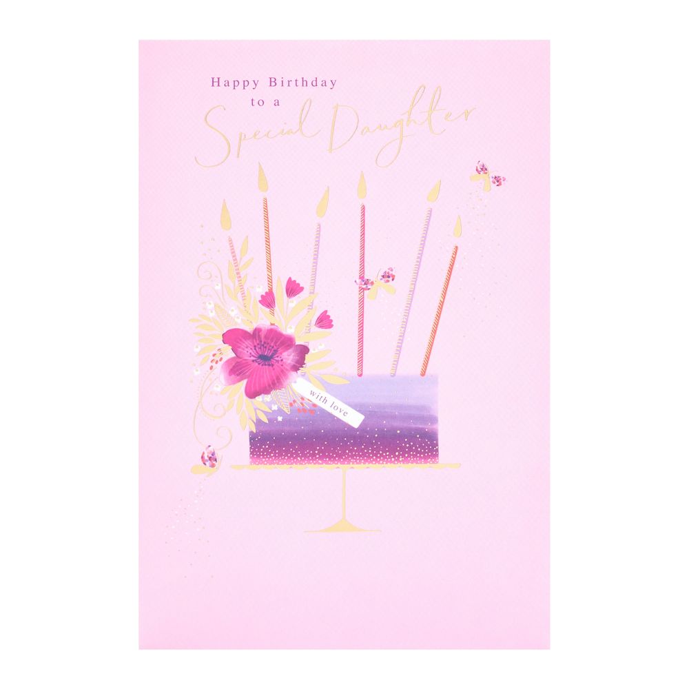 UK Greetings - Happy Birthday To A Special Daughter Greeting Card - Cake & Candles