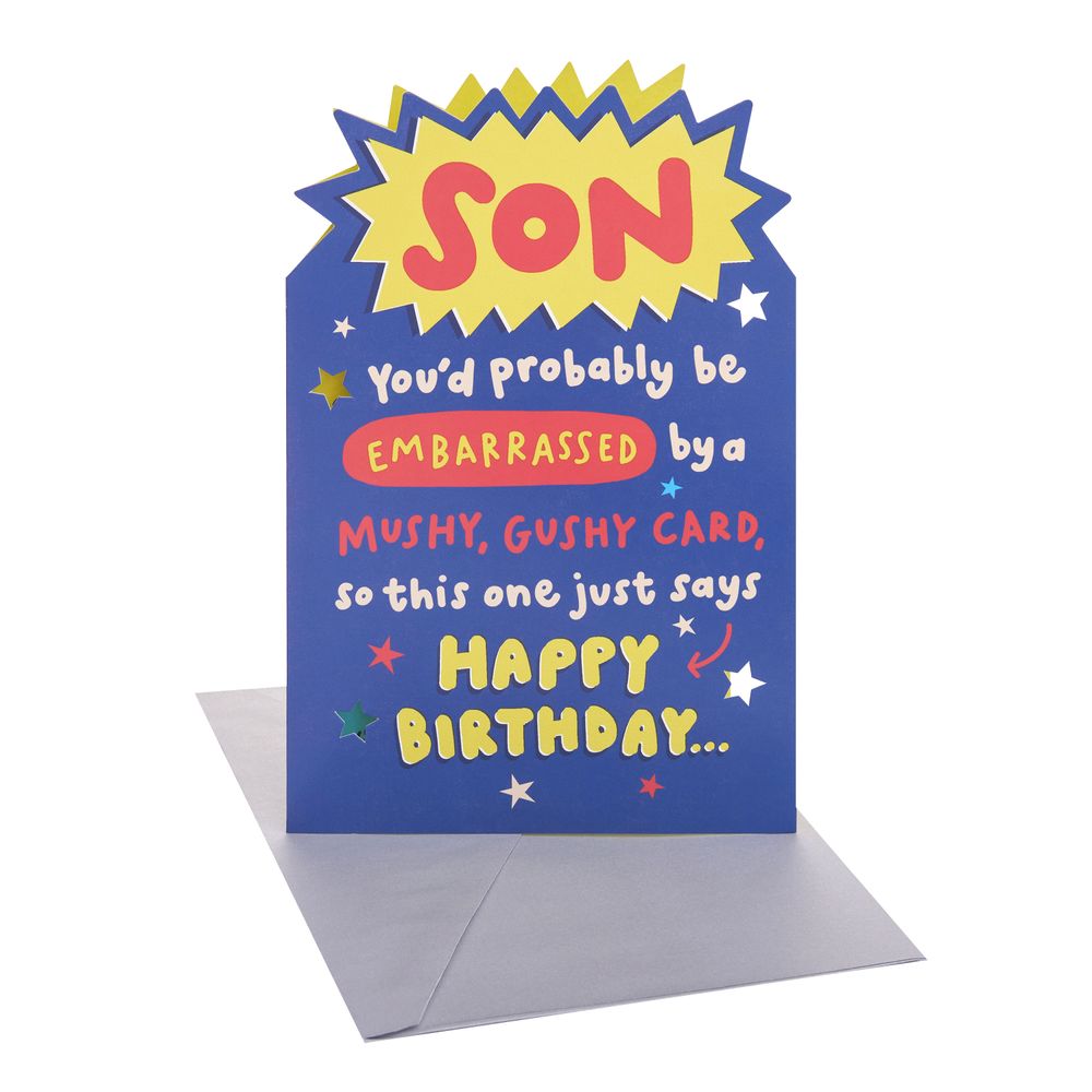UK Greetings - Happy Birthday Son Greeting Card - Mushy Gushy Typography