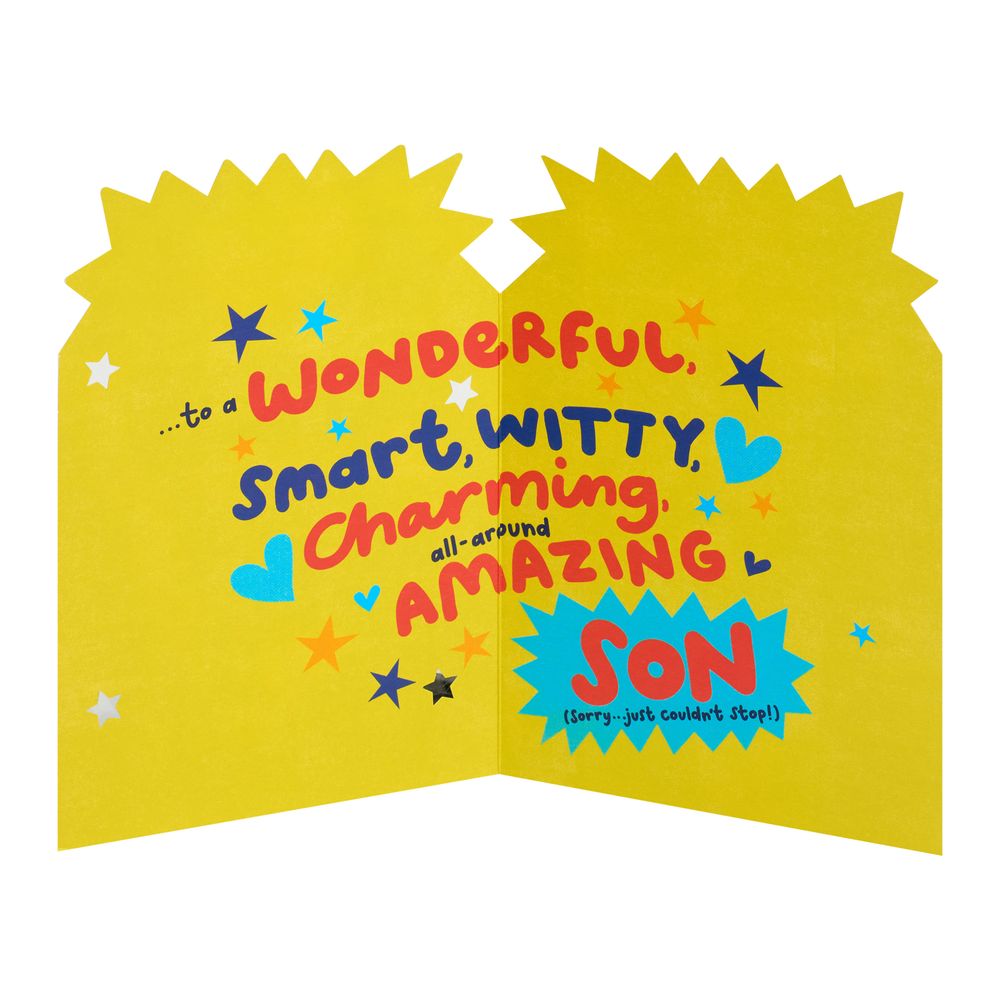 UK Greetings - Happy Birthday Son Greeting Card - Mushy Gushy Typography