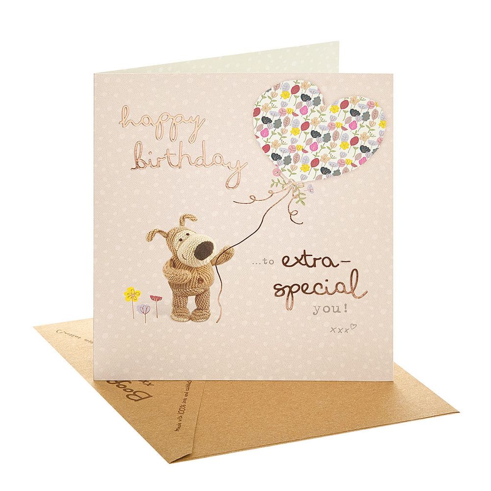 Uk Greetings - Happy Birthday Boofle Holding String With Balloon Card