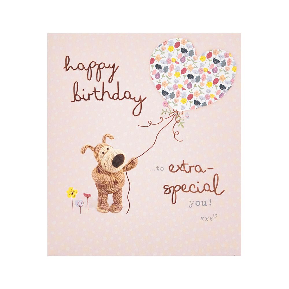 Uk Greetings - Happy Birthday Boofle Holding String With Balloon Card