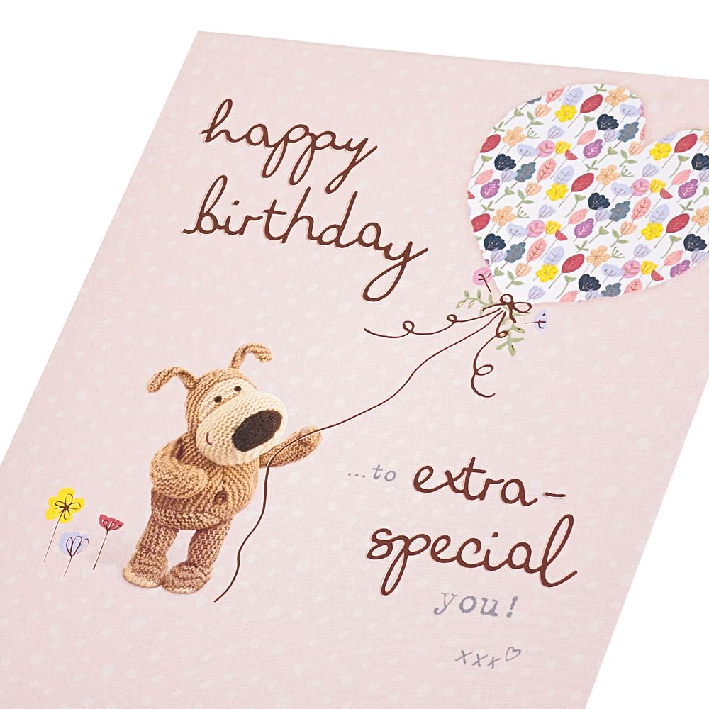 Uk Greetings - Happy Birthday Boofle Holding String With Balloon Card