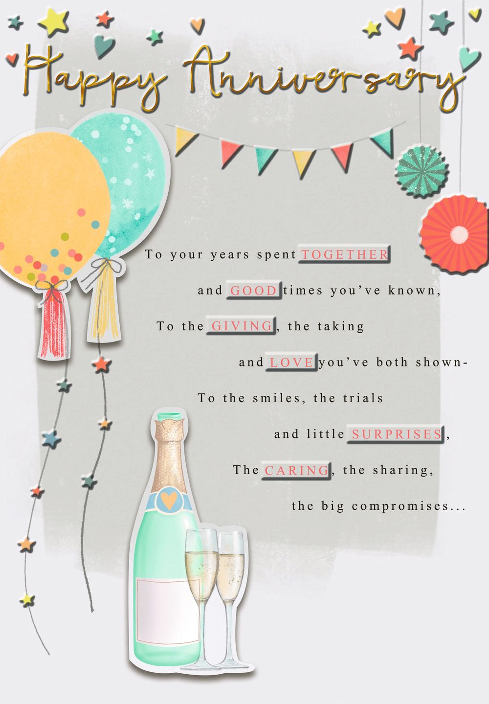 Hallmark - Happy Anniversary Balloon Card