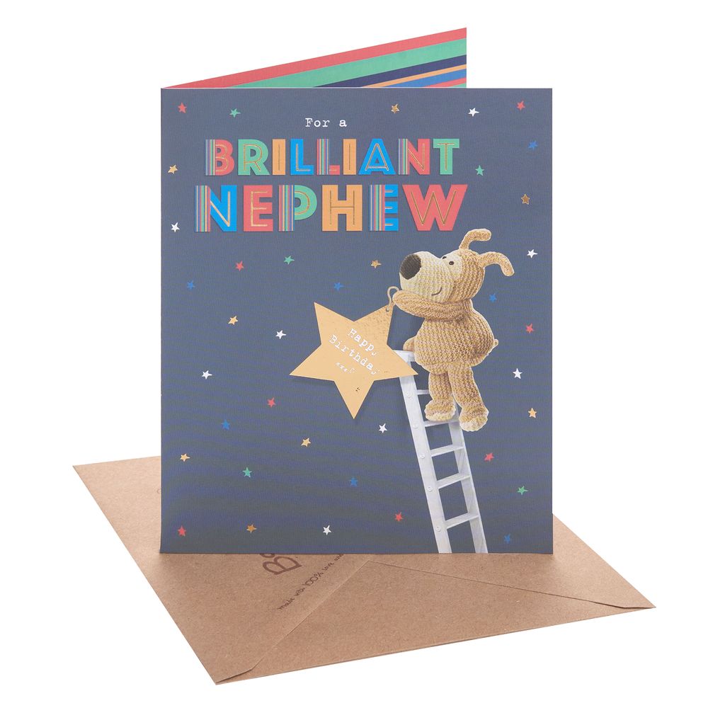 UK Greetings - Happy Birthday Nephew Boofle Greeting Card - Multicolor