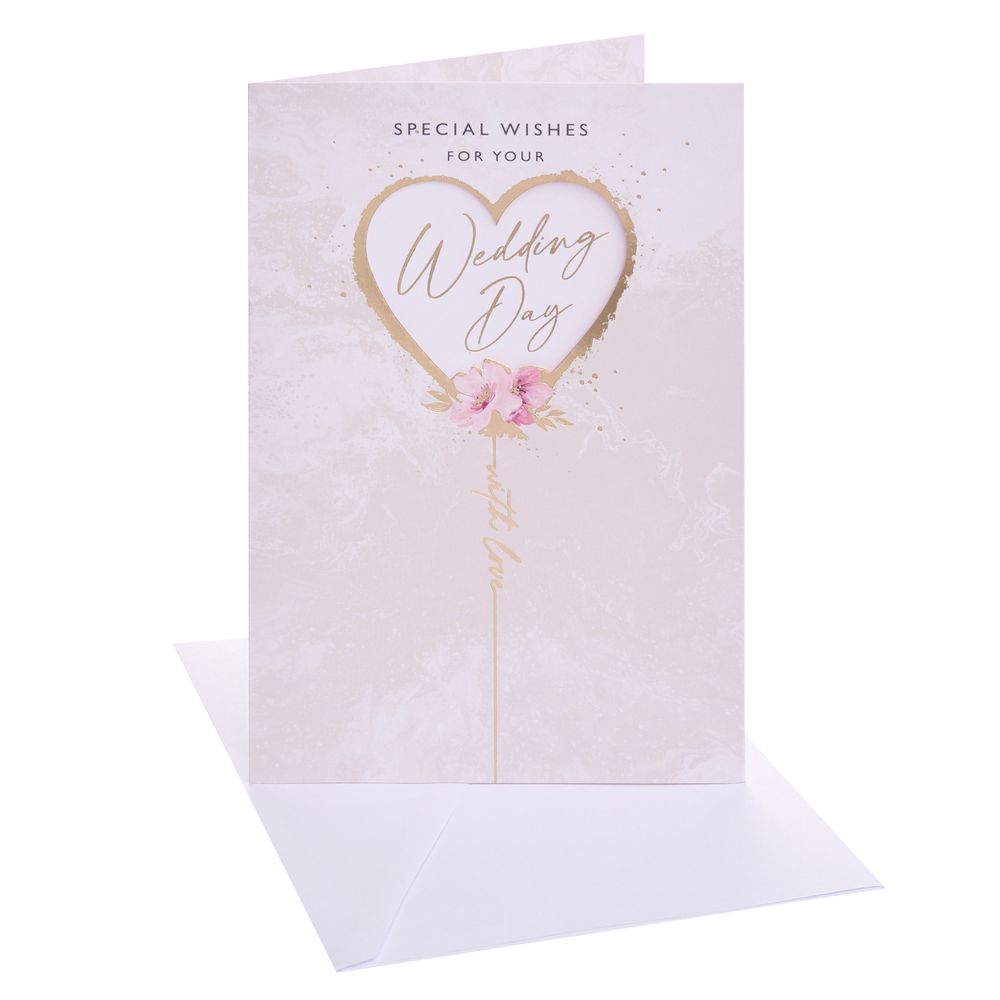 UK Greetings - Special Wishes For Wedding Day Greeting Card - Heart Balloon