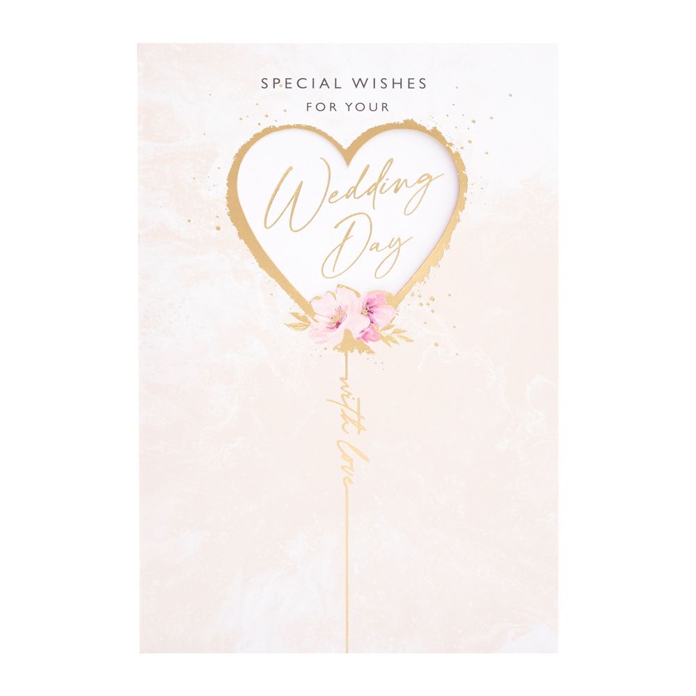 UK Greetings - Special Wishes For Wedding Day Greeting Card - Heart Balloon