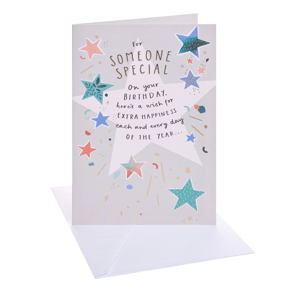 UK Greetings - Happy Birthday To Someone Special Greeting Card - Stars