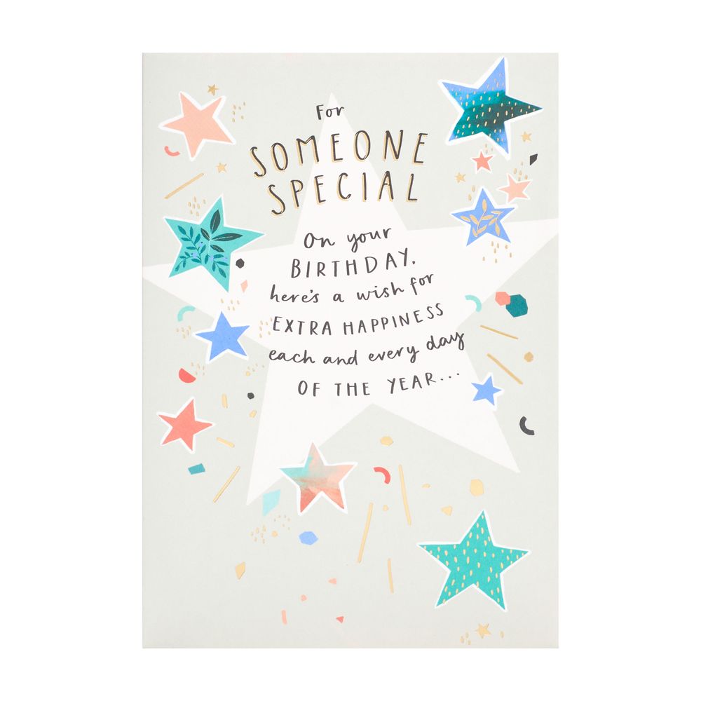 UK Greetings - Happy Birthday To Someone Special Greeting Card - Stars