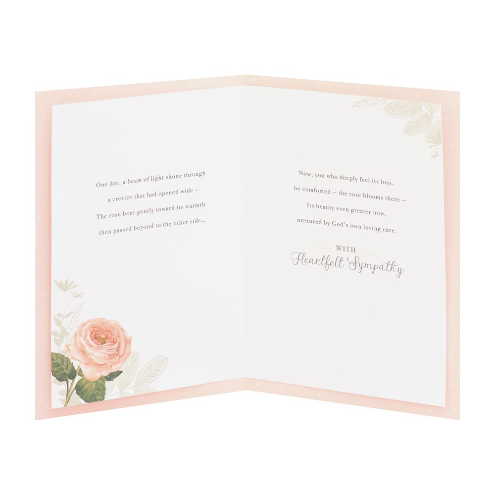 UK Greetings - Sympathy Greeting Card With Envelope - Rose Beyond The Wall