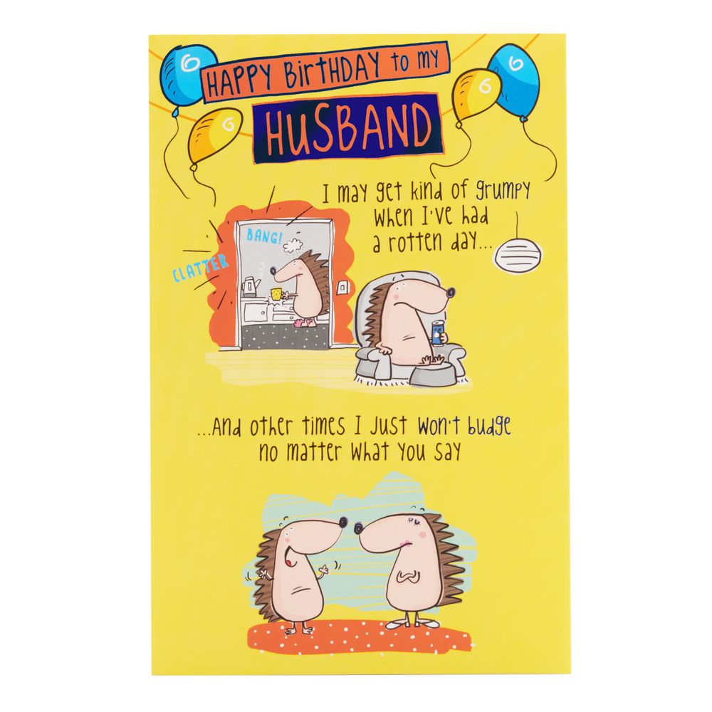 Uk Greetings - Happy Birthday Husband Hedgehogs Card