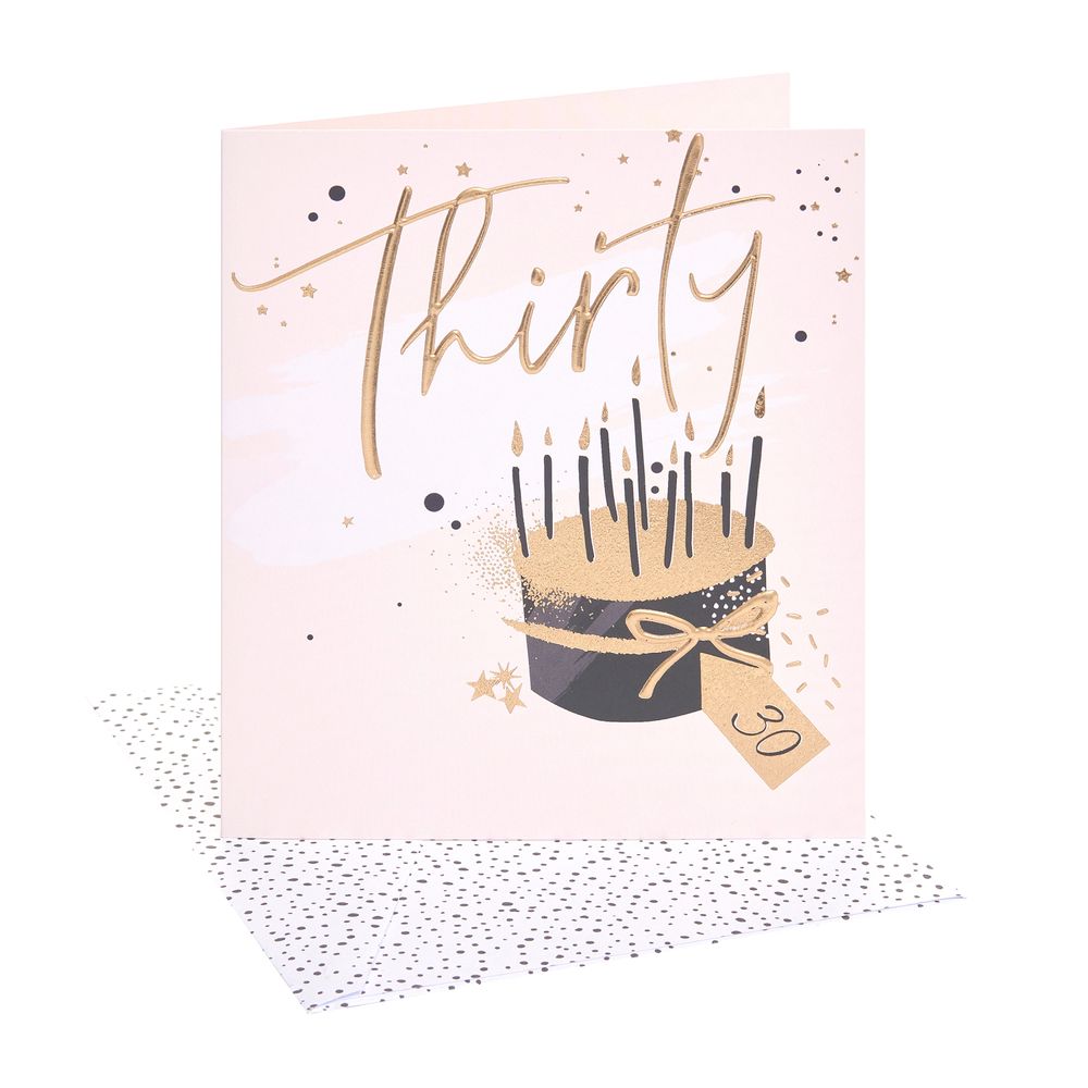 UK Greetings - 30th Happy Birthday Cake Milestone Greeting Card - Multicolor