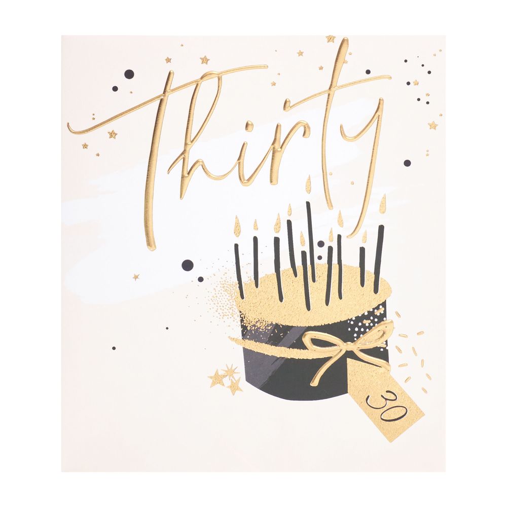 UK Greetings - 30th Happy Birthday Cake Milestone Greeting Card - Multicolor