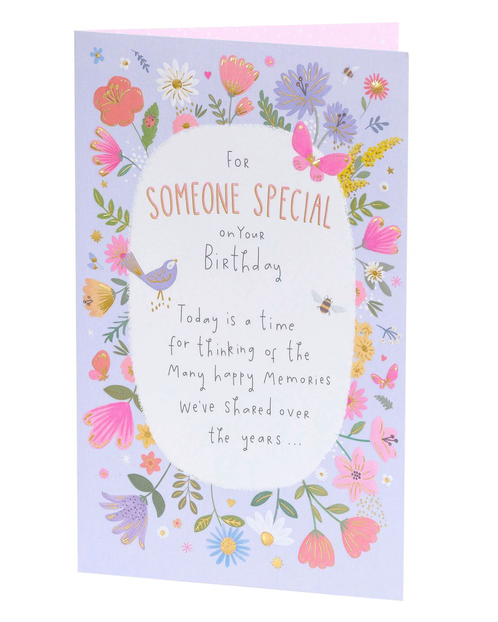 Uk Greetings - Happy Birthday Someone Special Bird And Flowers Card