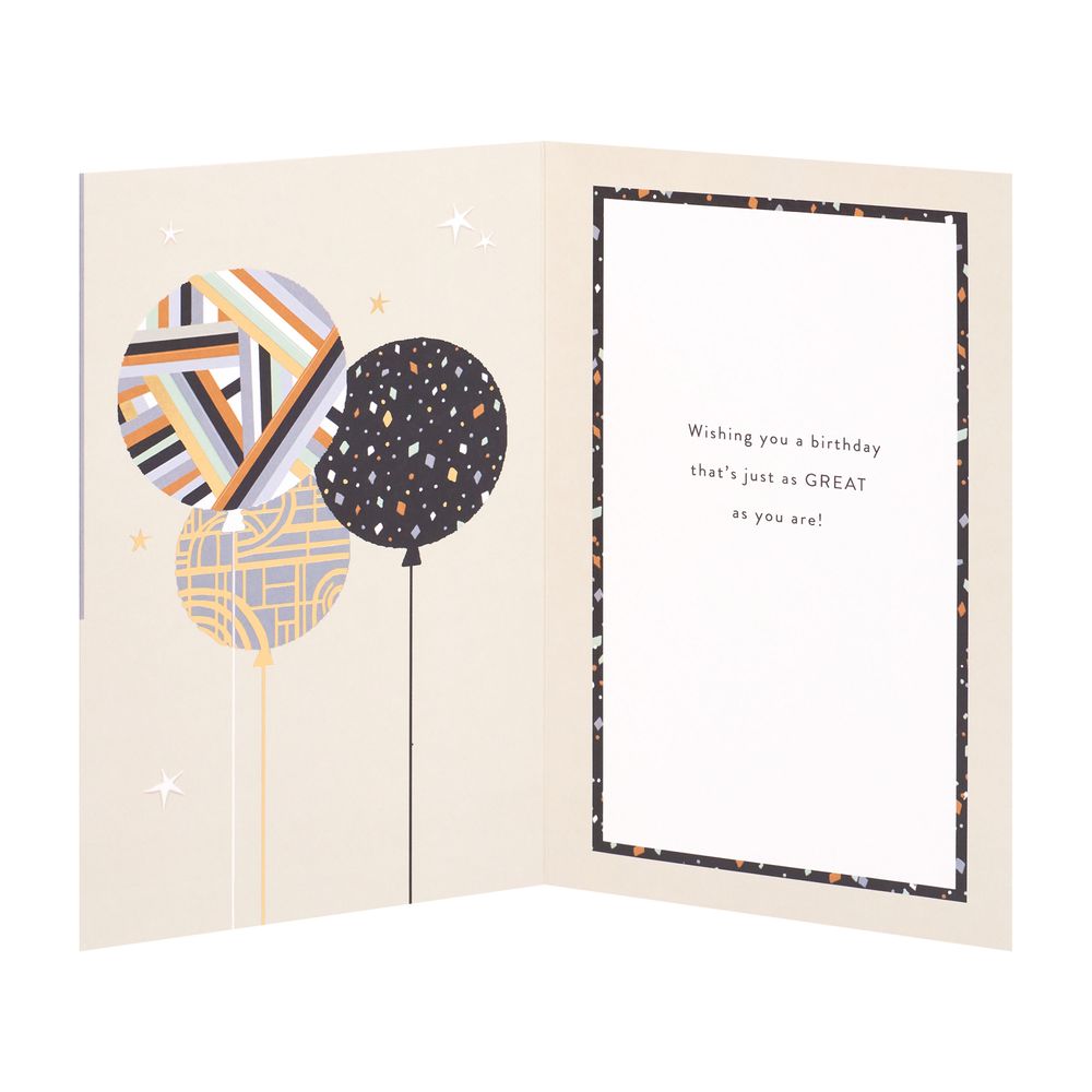 UK Greetings - Happy Birthday Just For You Greeting Card - Presents & Balloons