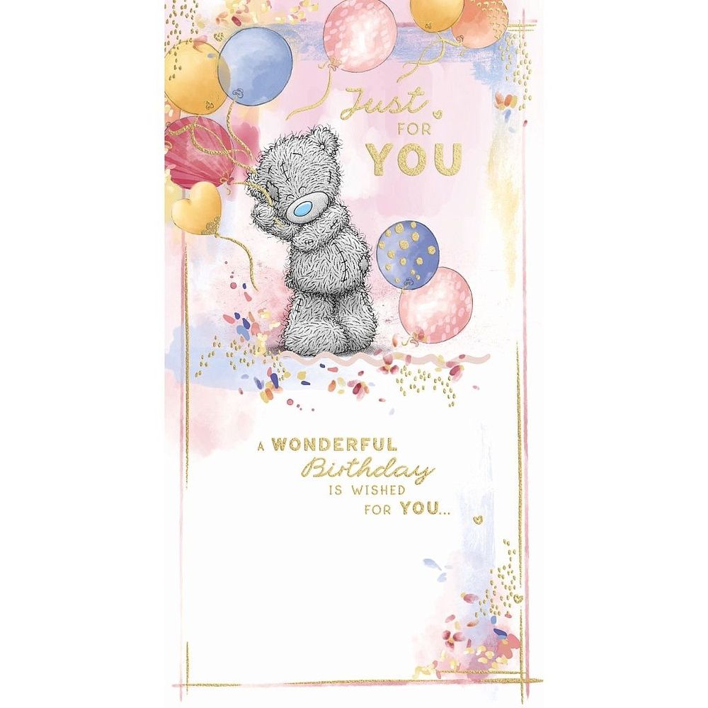 Carte Blanche - Happy Birthday Bear Stood Holding Greeting Card - Multicolor