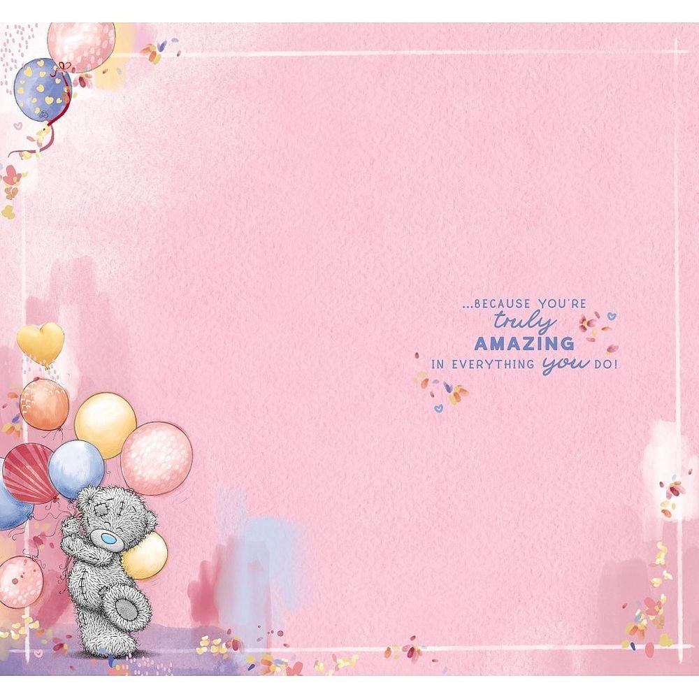 Carte Blanche - Happy Birthday Bear Stood Holding Greeting Card - Multicolor