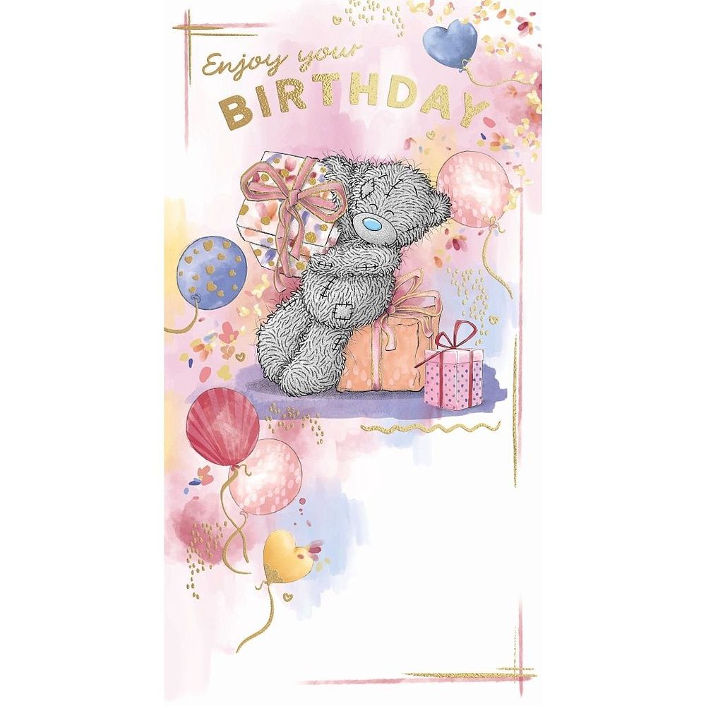 Carte Blanche - Happy Birthday Bear With Three Greeting Card - Multicolor