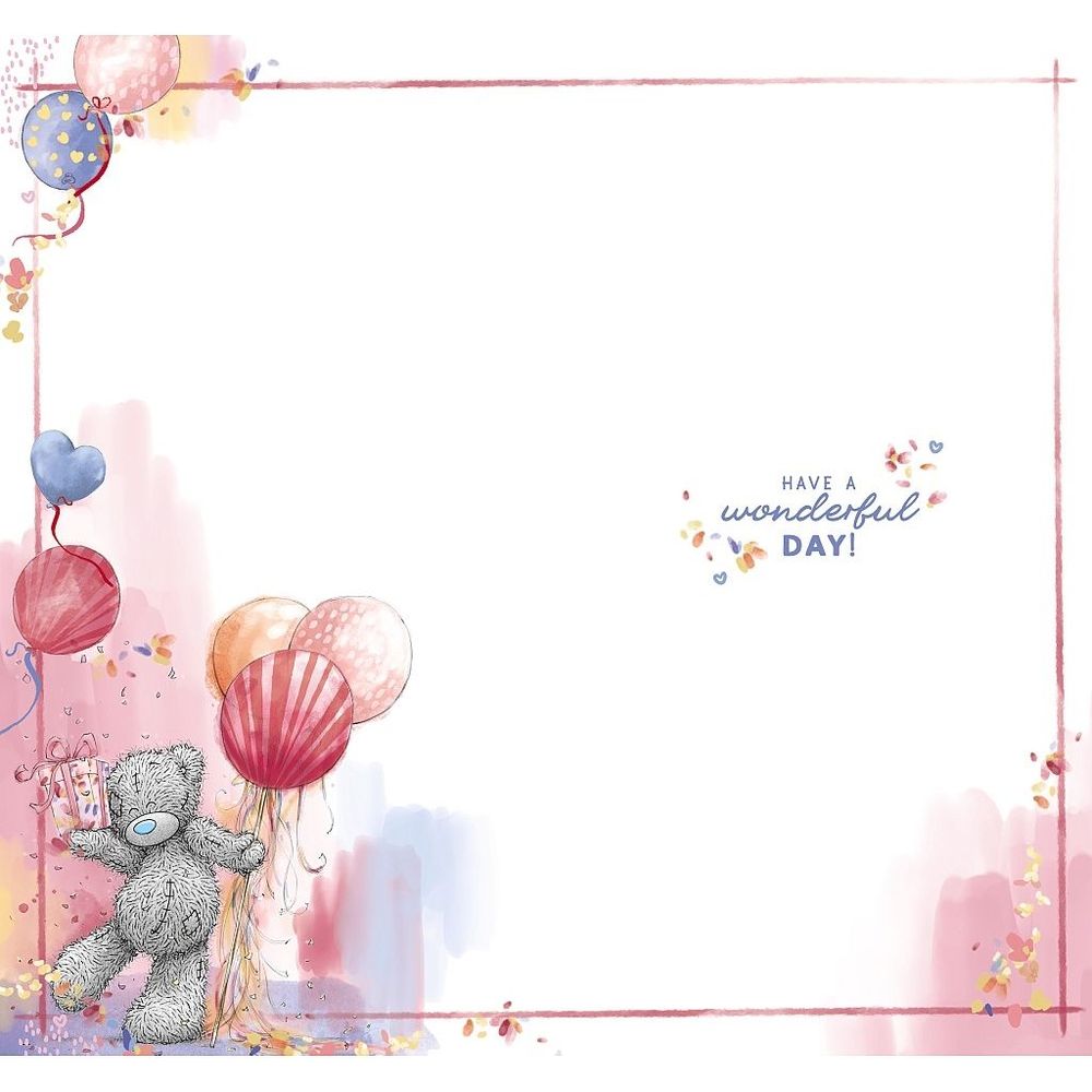 Carte Blanche - Happy Birthday Bear With Balloons Greeting Card - Multicolor