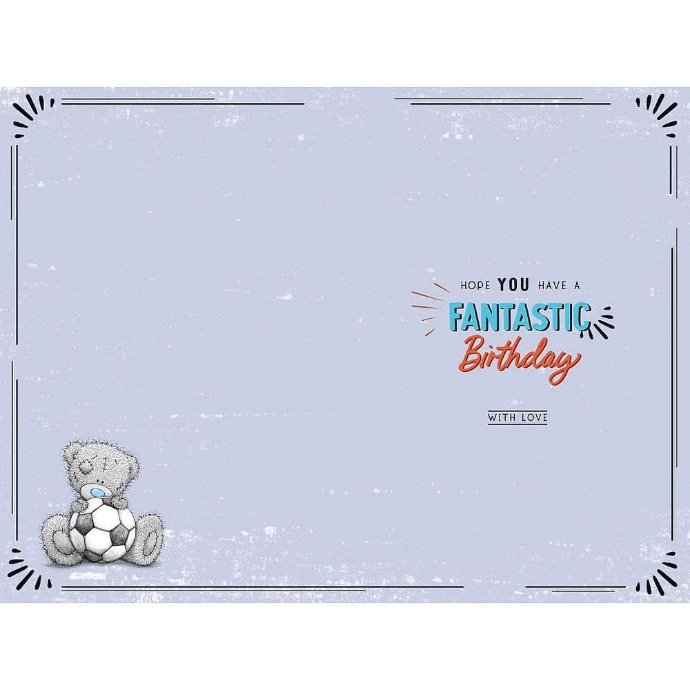 Carte Blanche - Happy Birthday Daddy Bear With Football Greeting Card - Blue