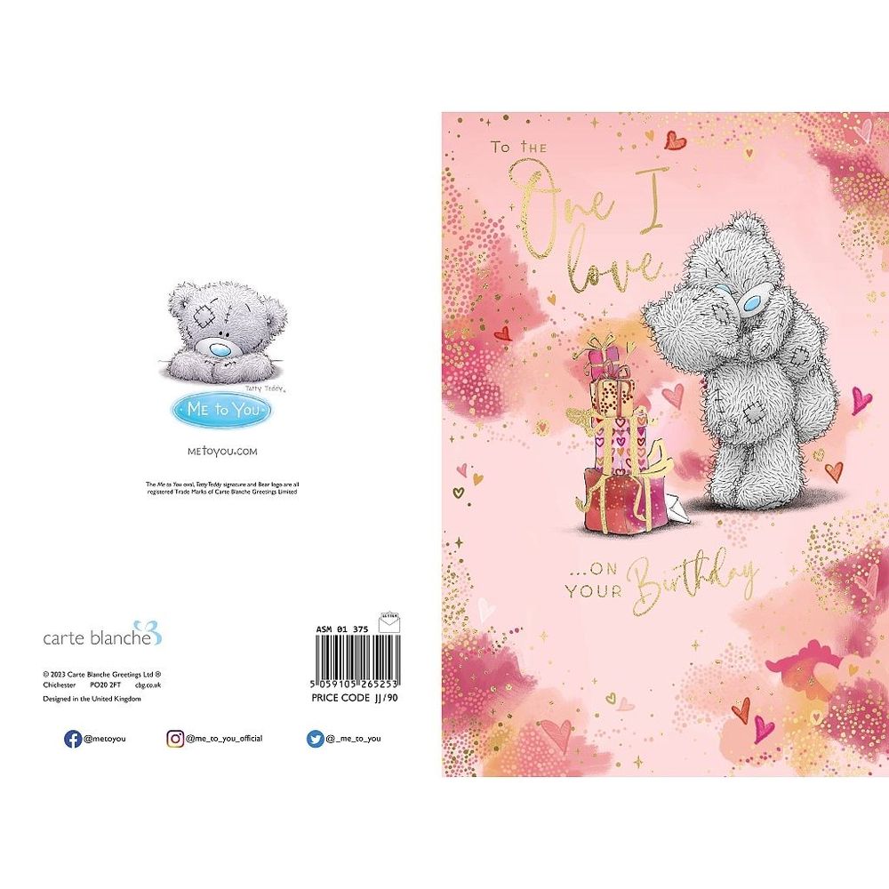 Carte Blanche - One I Love Birthday Bears Greeting Card - Pink