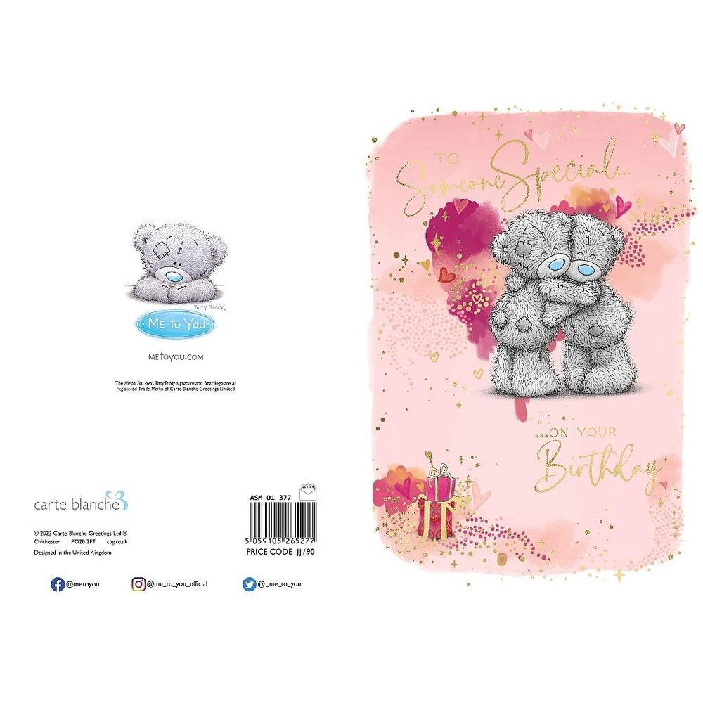 Carte Blanche - Happy Birthday Someone Special Bears Greeting Card - Pink