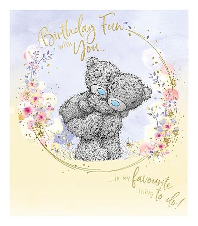 Carte Blanche - Happy Birthday Bear Holding Back Greeting Card - Multicolor