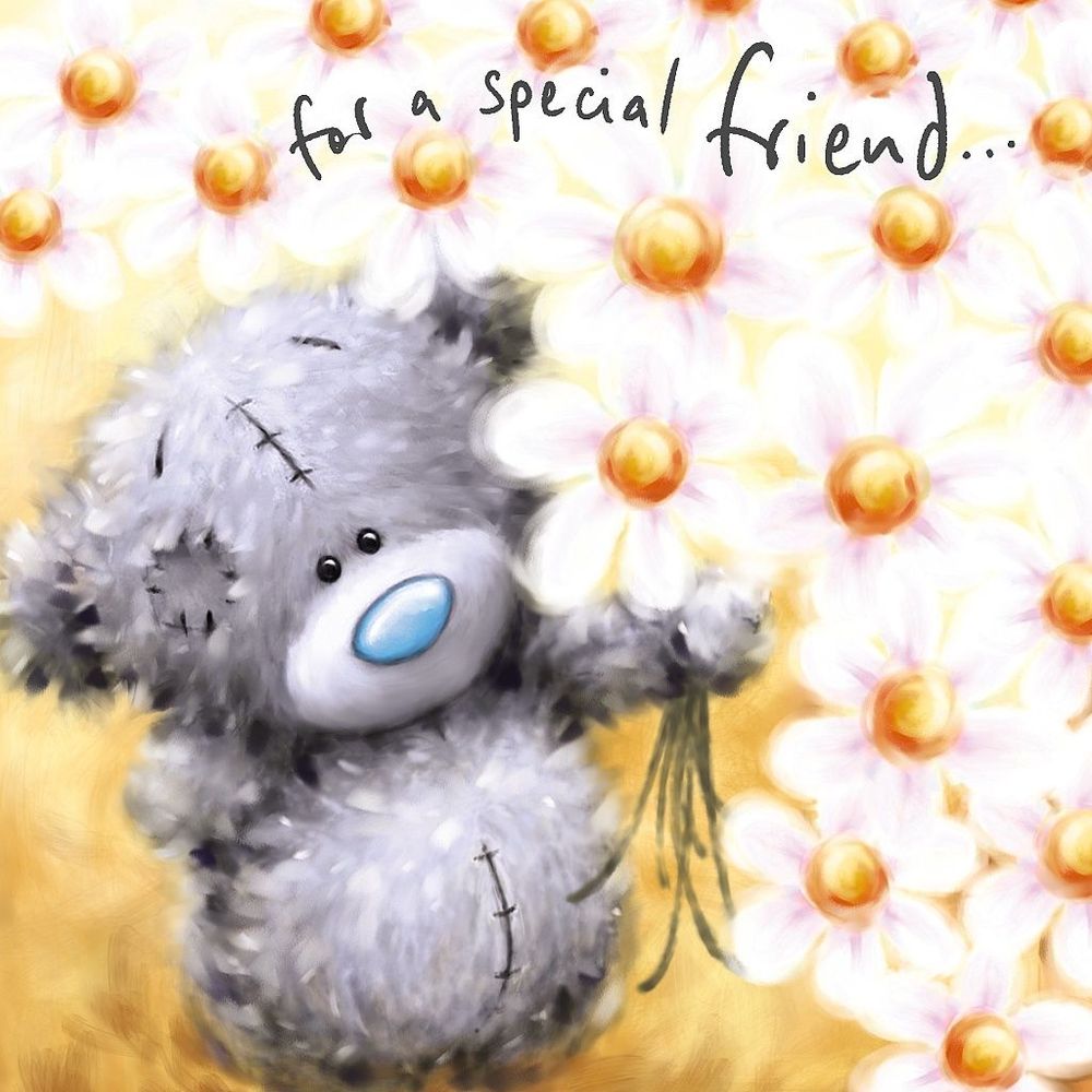 Carte Blanche - Happy Birthday Friend Bear Greeting Card - Multicolor