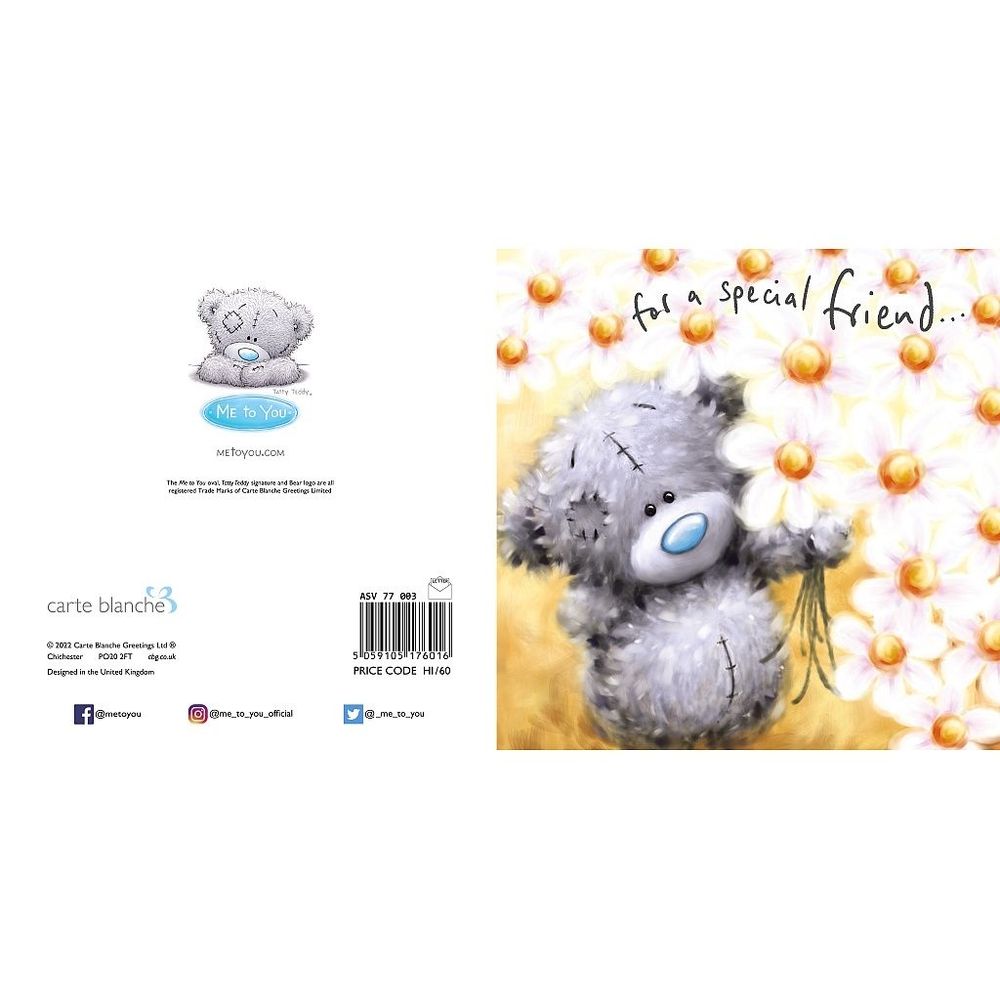 Carte Blanche - Happy Birthday Friend Bear Greeting Card - Multicolor