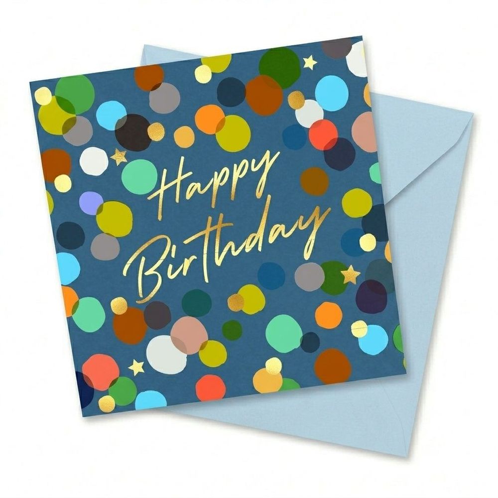 Laura Darrington Design - Happy Birthday Greeting Card - Spots Design