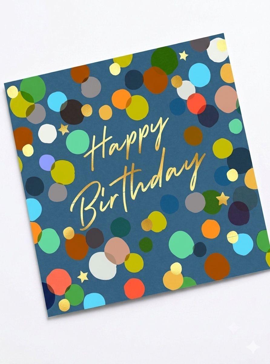 Laura Darrington Design - Happy Birthday Greeting Card - Spots Design
