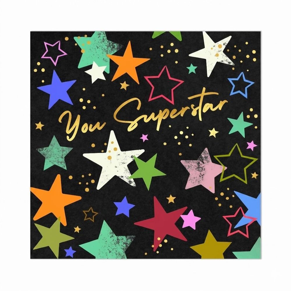 Laura Darrington Design - Happy Birthday Greeting Card - Stars Design