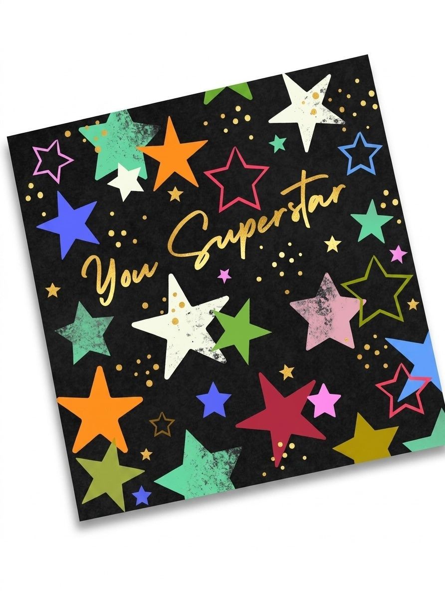 Laura Darrington Design - Happy Birthday Greeting Card - Stars Design