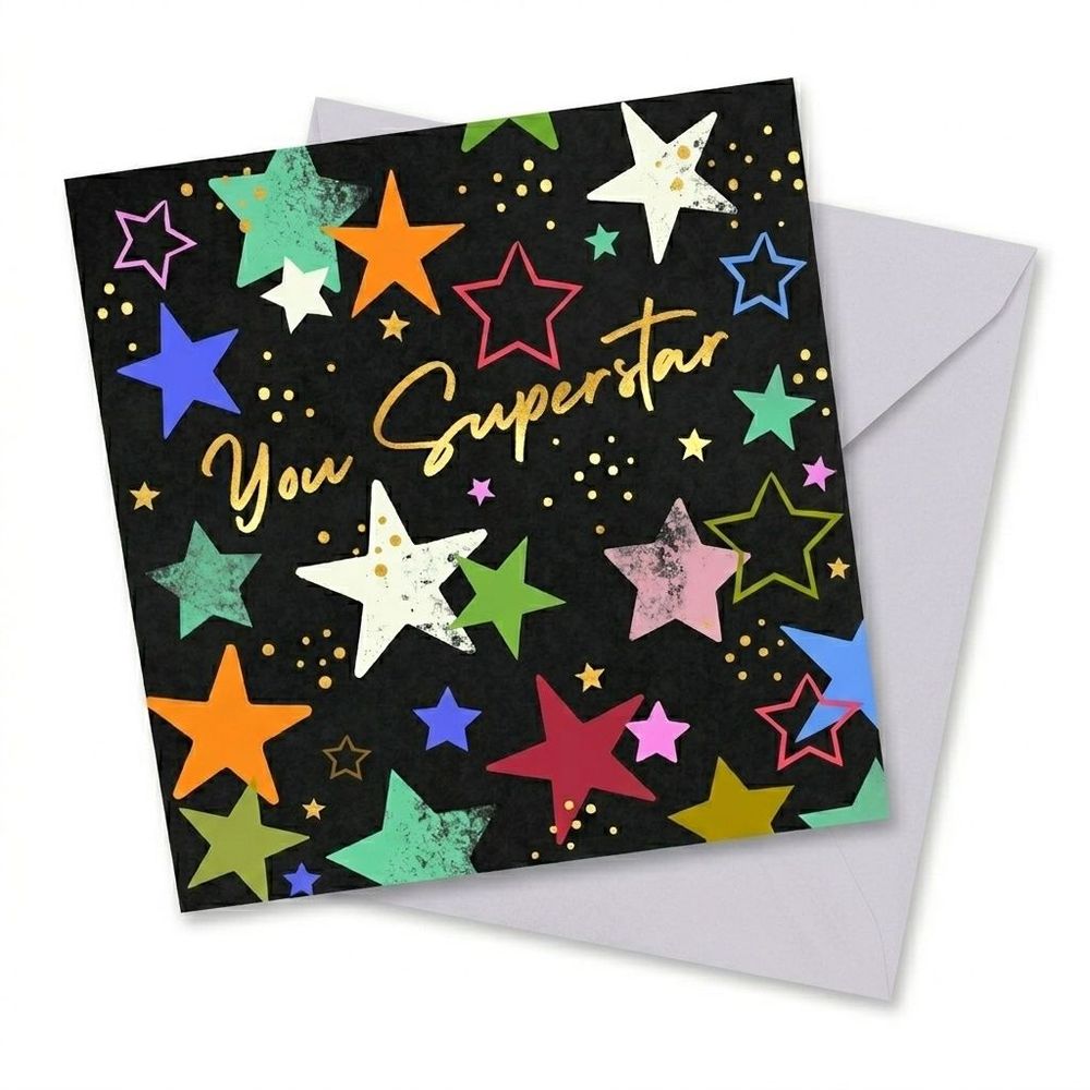 Laura Darrington Design - Happy Birthday Greeting Card - Stars Design