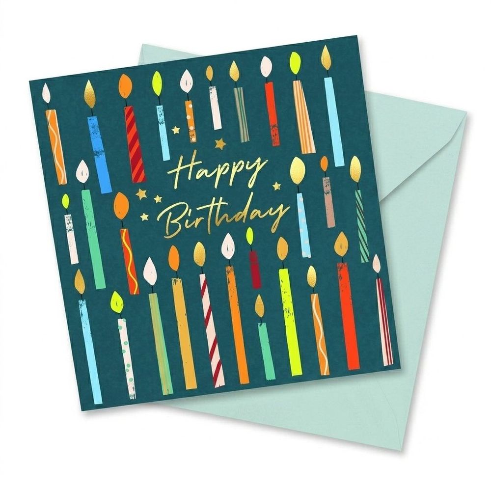 Laura Darrington Design - Happy Birthday Greeting Card - Candles Design