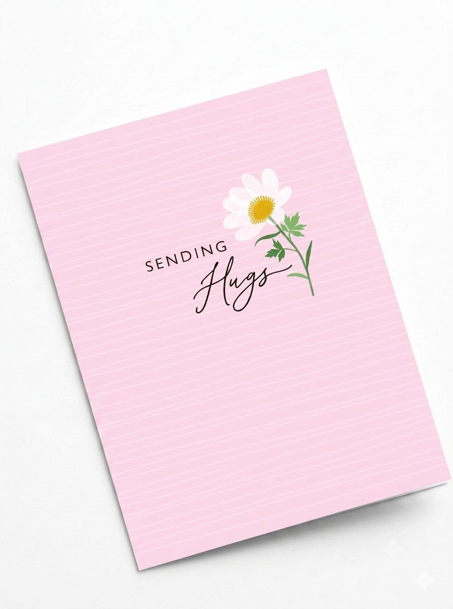 Laura Darrington Design - Sympathy Greeting Card - Sending Hugs