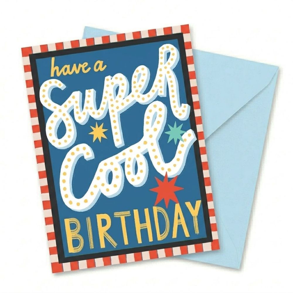 Laura Darrington Design - Super Cool Birthday Greeting Card - Multicolor
