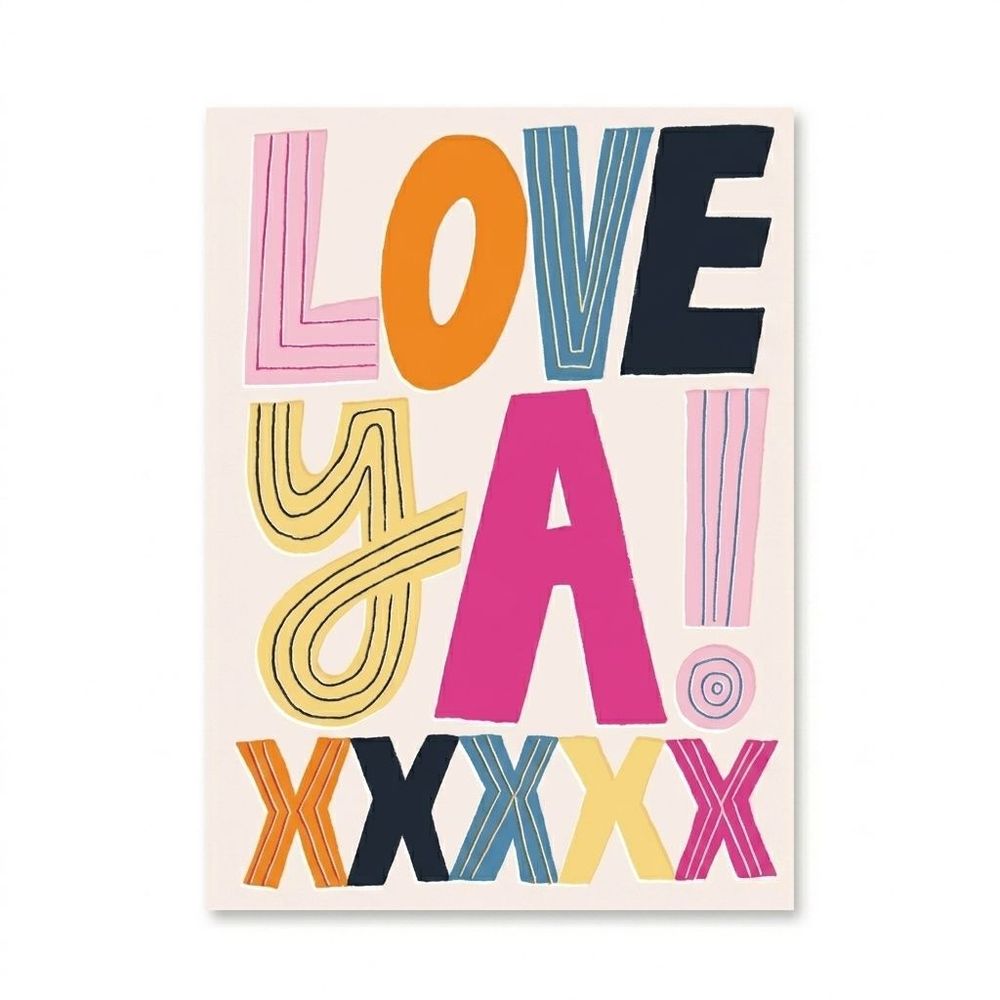 Laura Darrington Design - Love Ya Romantic Greeting Card - Multicolor