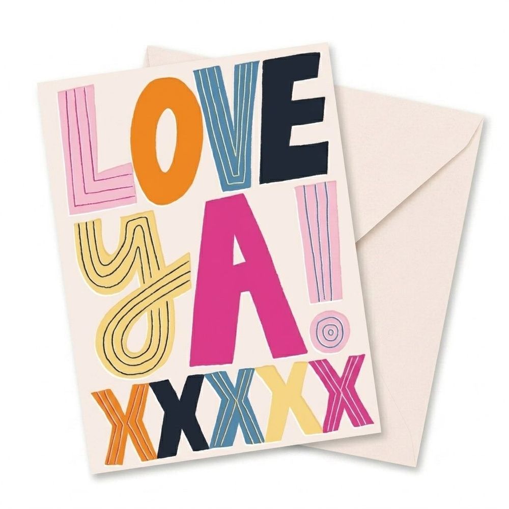 Laura Darrington Design - Love Ya Romantic Greeting Card - Multicolor
