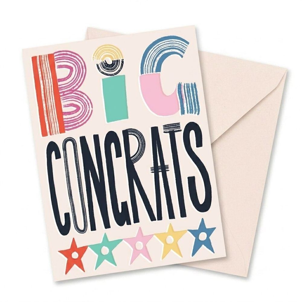 Laura Darrington Design - Congratulations Greeting Card - Big Congrats