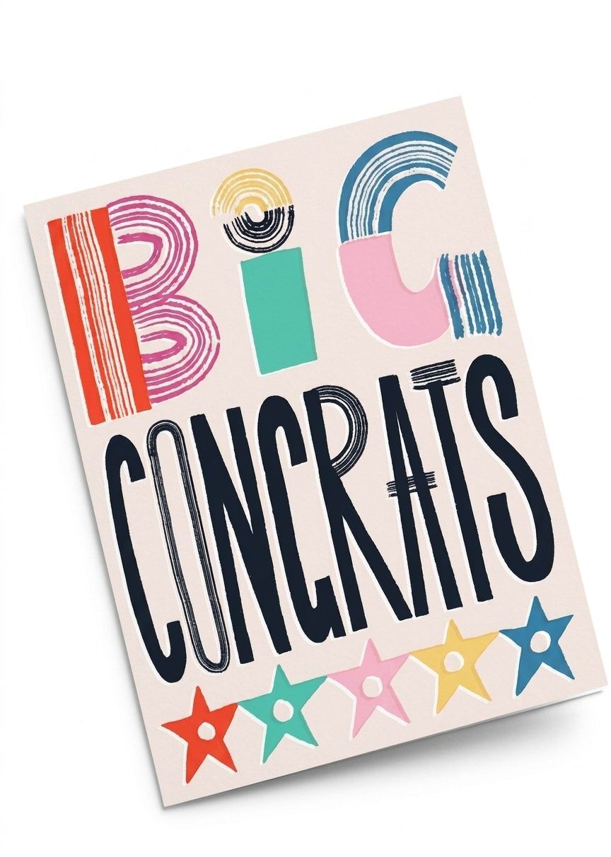 Laura Darrington Design - Congratulations Greeting Card - Big Congrats