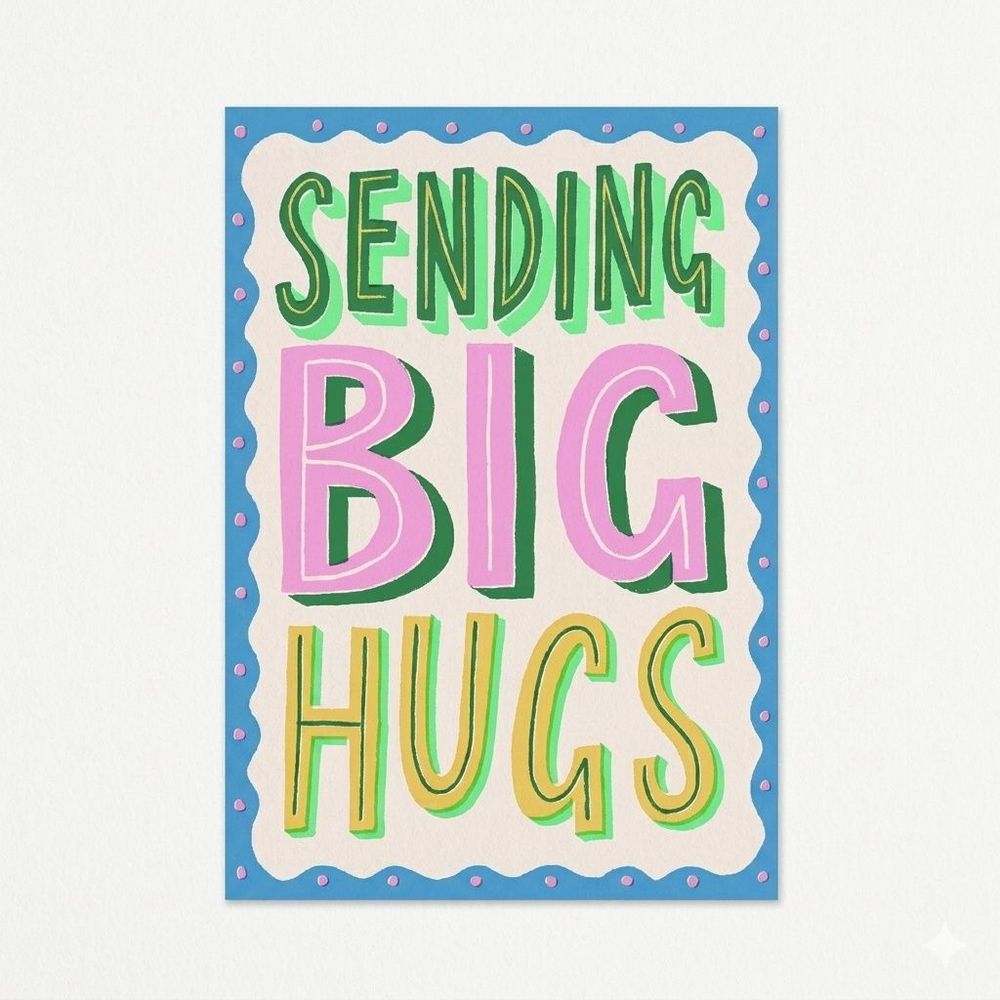 Laura Darrington Design - Sympathy Greeting Card - Sending Big Hugs
