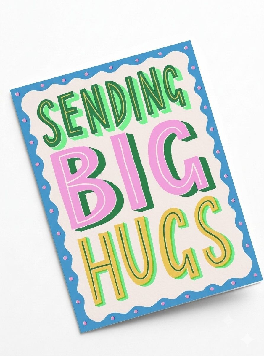 Laura Darrington Design - Sympathy Greeting Card - Sending Big Hugs