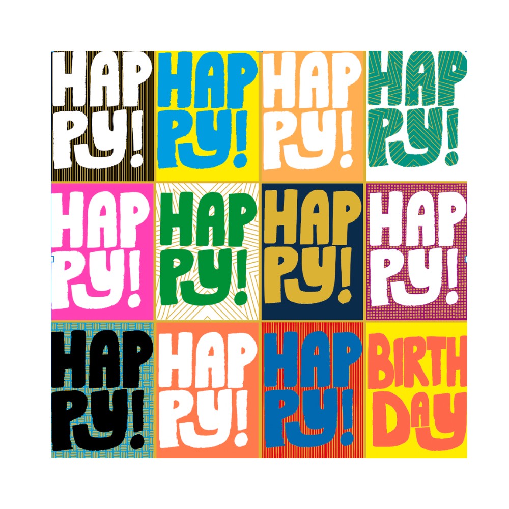 PaperSalad - Happy Birthday Repeat Blank Greeting Card