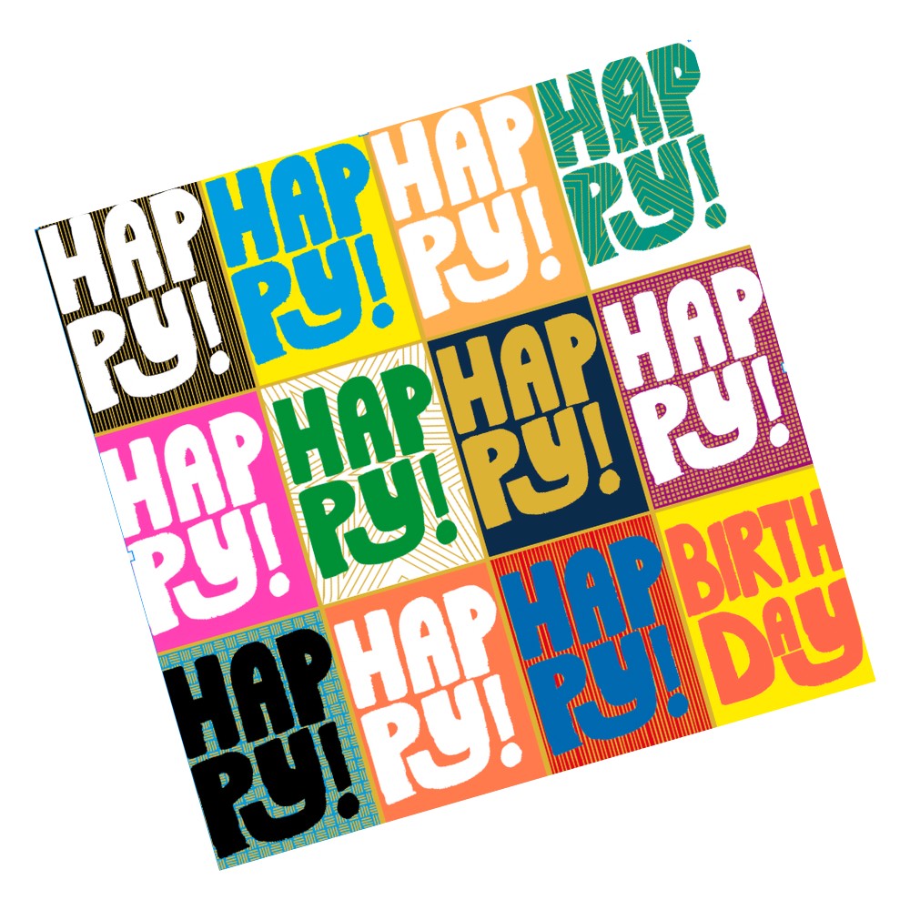 PaperSalad - Happy Birthday Repeat Blank Greeting Card