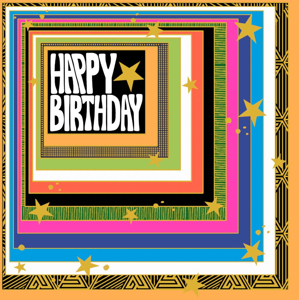 PaperSalad - Blank Card - Happy Birthday Squares & Stars