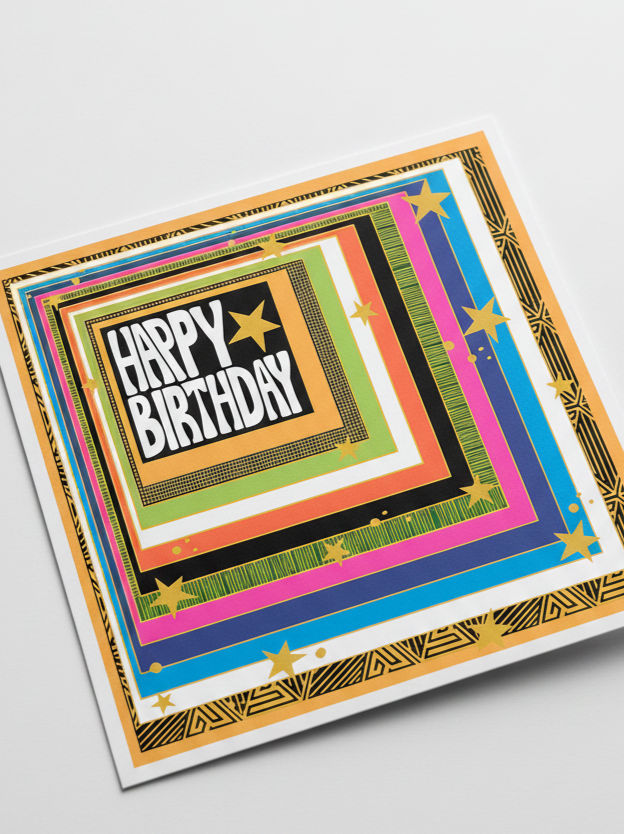 PaperSalad - Blank Card - Happy Birthday Squares & Stars