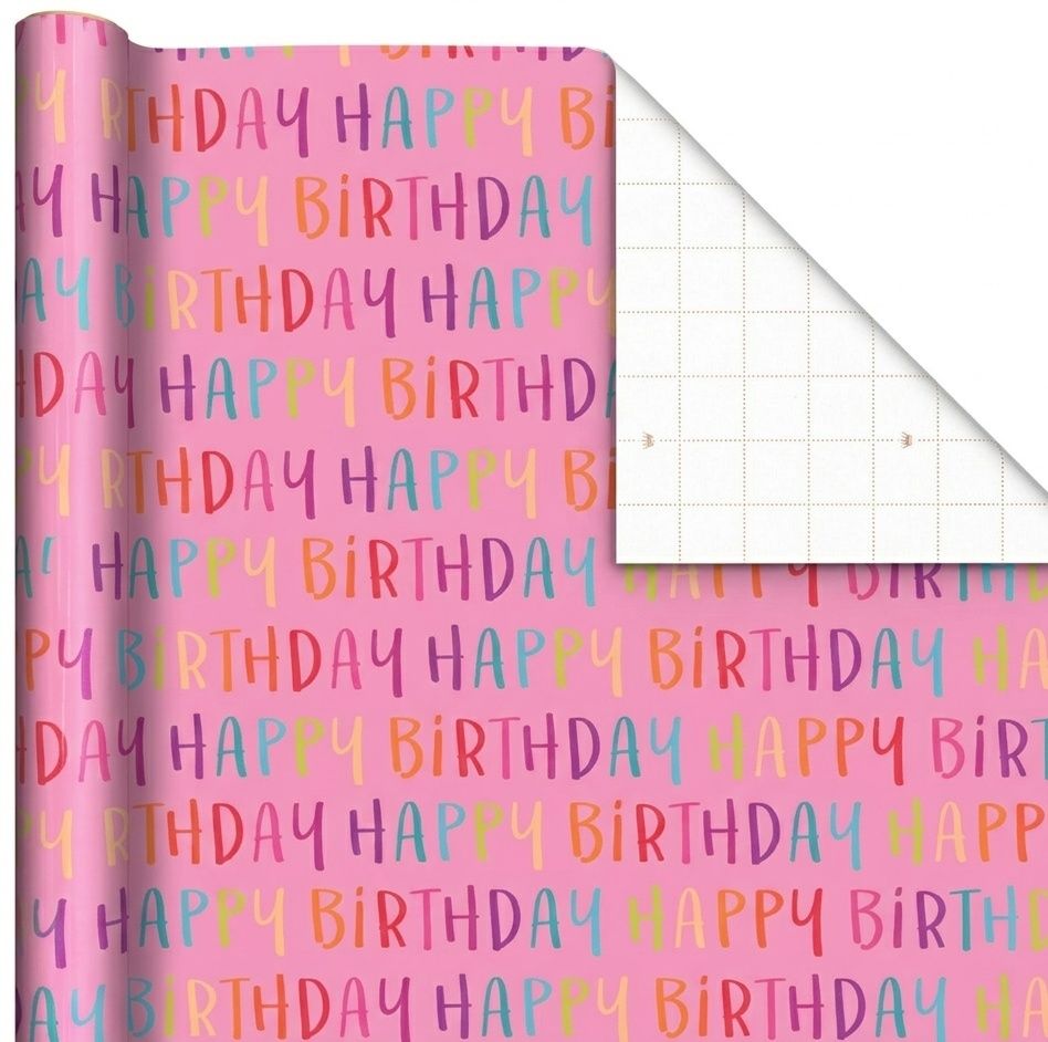 SimonElvin - Flat Gift Wrap & Tag Set - Designer Happy Birthday - 6 Pcs