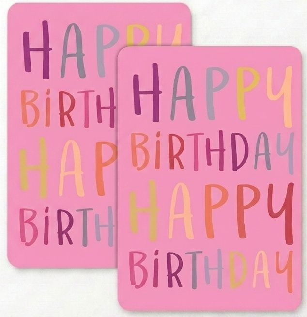 SimonElvin - Flat Gift Wrap & Tag Set - Designer Happy Birthday - 6 Pcs