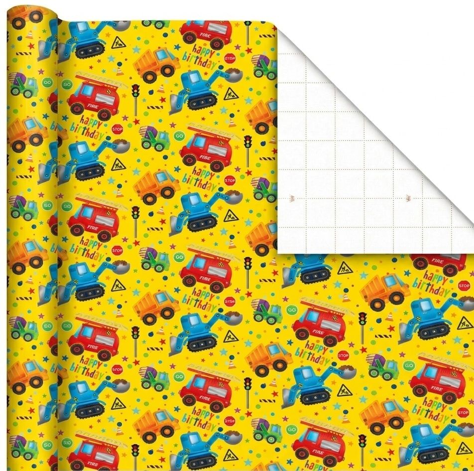 SimonElvin - Flat Gift Wrap & Tag Set - Toy Cars - 6 Pcs