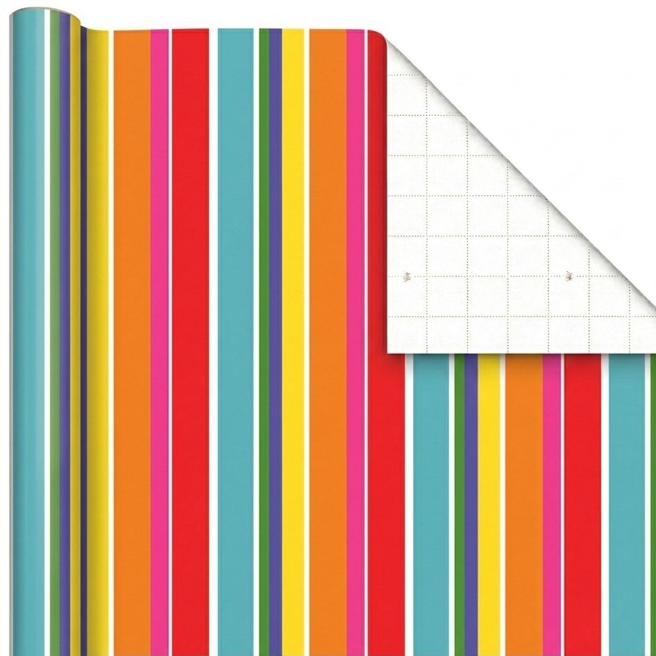 SimonElvin - Flat Gift Wrap & Tag Set - General Stripes - 6 Pcs
